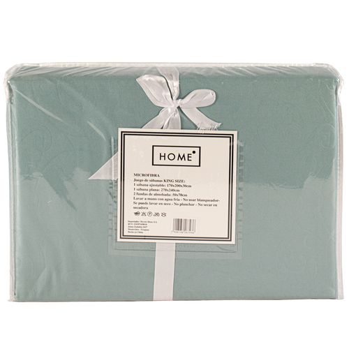 Juego de sábanas King Size microfibra verde menta