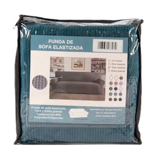 Funda sofá Punto Jacquard 3 cuerpos Petróleo