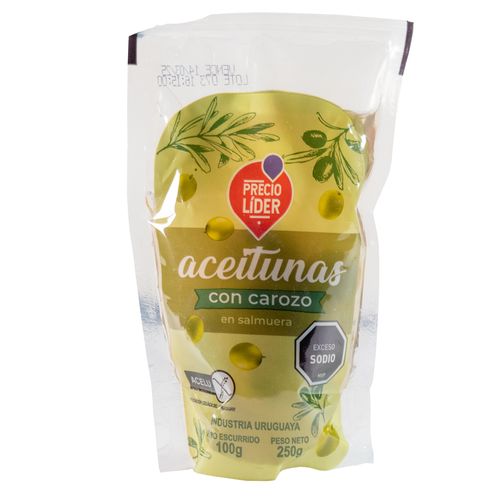 Aceitunas verdes con carozo PRECIO LÍDER 100 g