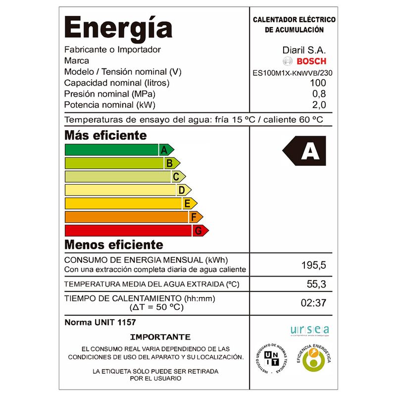 Termotanque-BOSCH-Mod.Es0100Mix-acero-clase-A-100-L