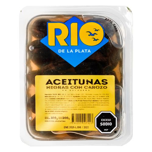 Aceitunas negras RIO DE LA PLATA con carozo californianas