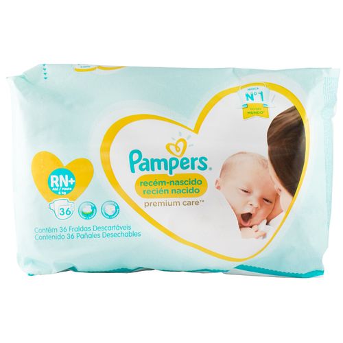 Pañal Pampers 3X premium recién nacido pq. x 36un.