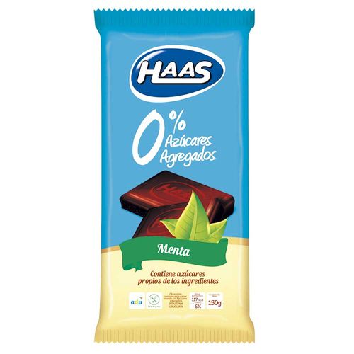 Chocolate HAAS 0%Azúcar Menta 150 g