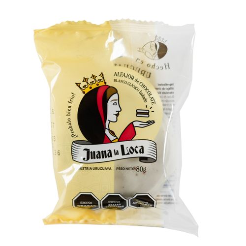 Alfajor clásico JUANA LA LOCA blanco 80 g