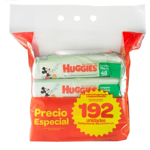 Pack x 3 toallas húmedas HUGGIES limpieza efectiva