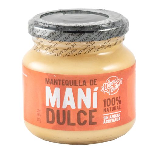 Mantequilla de maní dulce TERRA VERDE 230 g