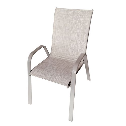 Silla apilable en textilina gris 56x72x94 cm