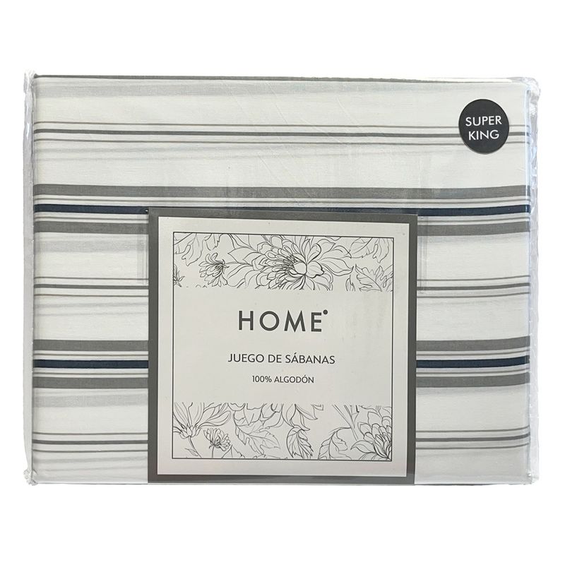 Juego-de-Sabanas-HOME-Super-King-180-hilos-blanco-gris-con-franjas