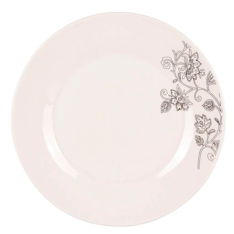 -Plato-llano-de-porcelana-23-cm-hojas-grises