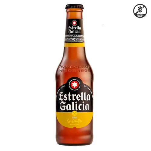 Cerveza ESTRELLA DE GALICIA sin gluten 330ml
