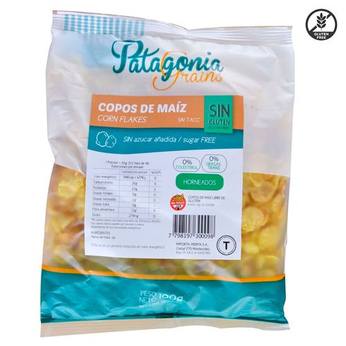 Copos de maíz PATAGONIA Sin gluten y sin azúcar 100g