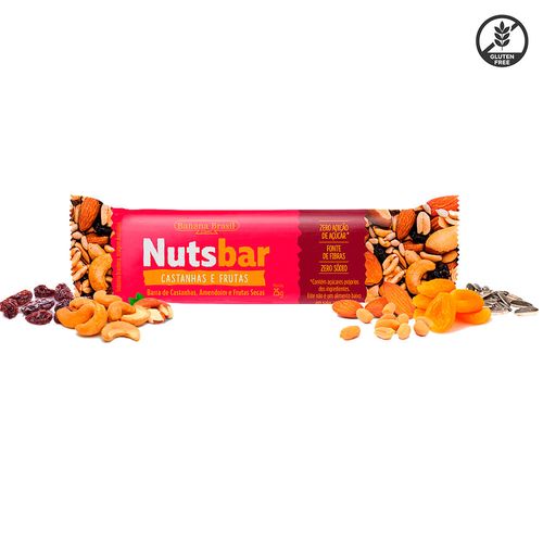 Barra NUTS bar fruta sin azúcar y sin gluten 25g