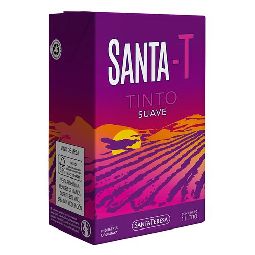 Vino Tinto suave de mesa SANTA-T Nacional 1 L