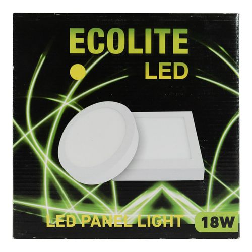 Plafón ECOLITE LED redondo aluminio 18W