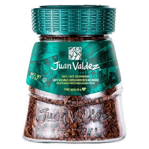 Café soluble descafeinado JUAN VALDEZ premium 95 g