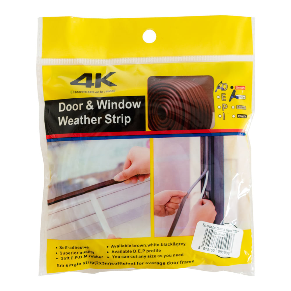 Burlete de goma tipo D blanco Géant