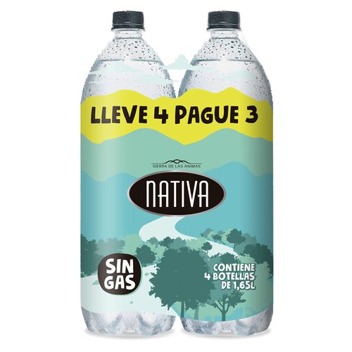 Pack agua NATIVA sin gas 1,65 L 4x3