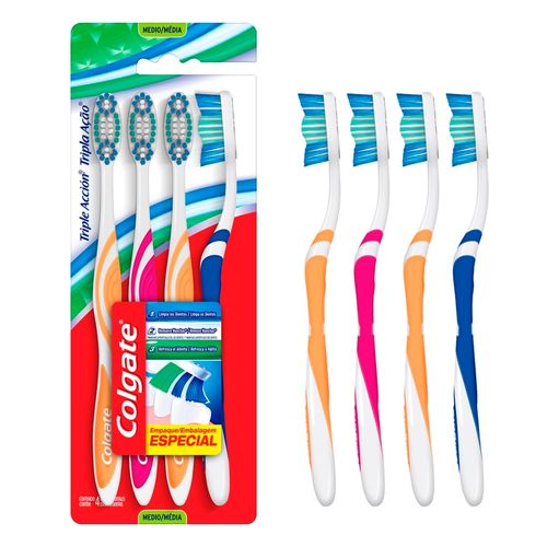 Pack x 4 cepillo dental COLGATE triple acción