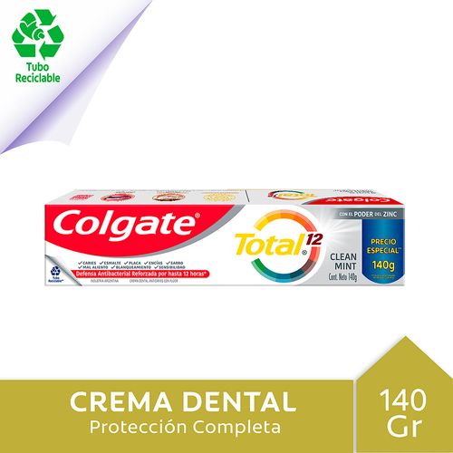 Crema dental COLGATE total clear mint 140 g