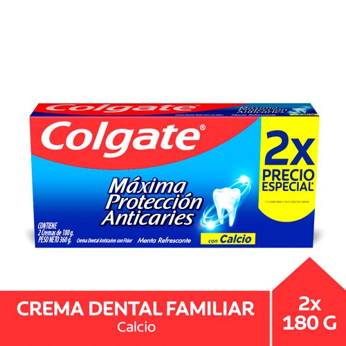 Pack x 2 crema dental COLGATE Calcio 180 g