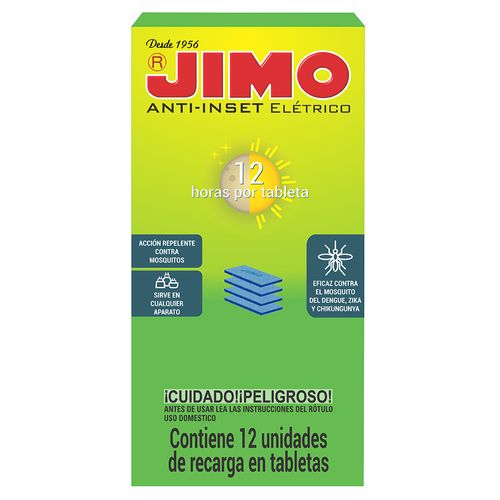 Tabletas antimosquitos Jimo termoevap 12 un.
