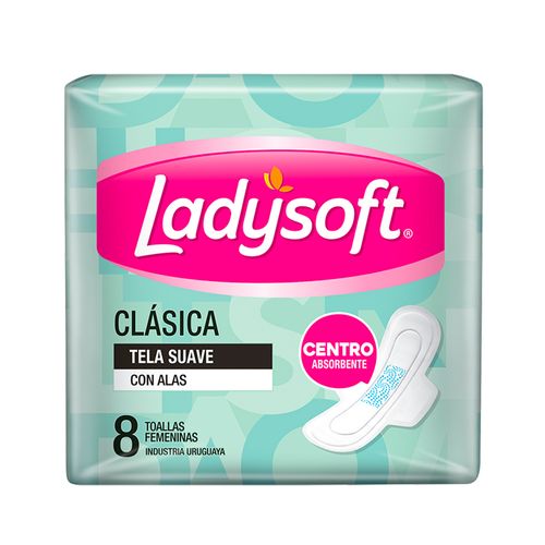 Toalla Femenina LADYSOFT Básica con Alas 8 un.