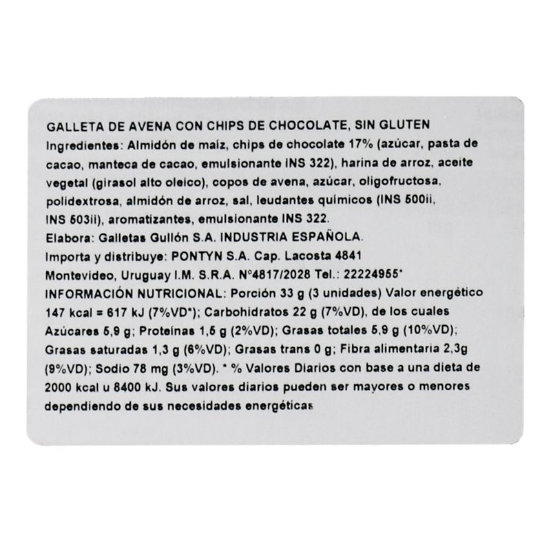 Galletitas-Avena-Chip-sin-gluten-GULLON-220-g