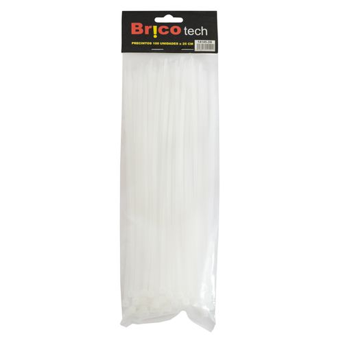 Precintos de plástico 25 cm x 100 unidades blancos