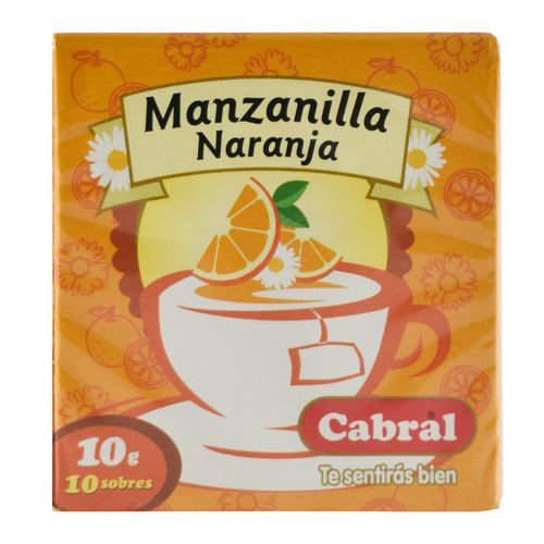 Te CABRAL Manzanilla con naranja 10 sobres