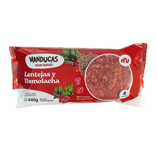 Hamburguesas de lentejas y remolacha MANDUCAS x4 un. 440 g