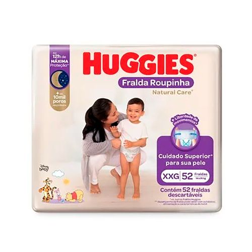 Pañales HUGGIES Natural Care XXG Hiper 52 un.