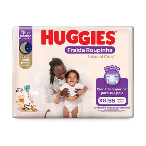 Pañales HUGGIES Natural Care XG Hiper 3x56 un.