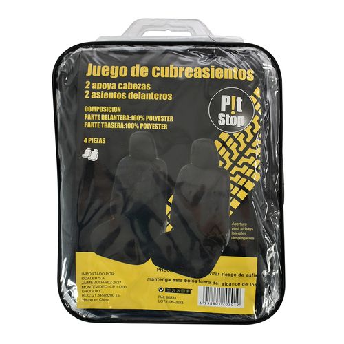 Set de cubreasientos P!T STOP 2 piezas negro