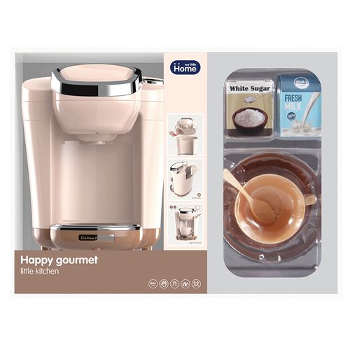 Cafetera con luz sonido y accesorios beige A10083