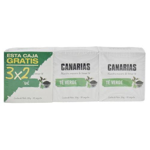 Pack 3 x 2 té verde Canarias 10 sobres