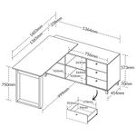 Escritorio-Next-Blanco-Roble-Grafito-3-cajones-160x138x7-cm
