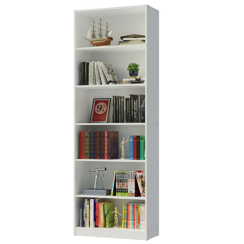 Biblioteca-Blanca-con-6-estantes-71x204x30-cm