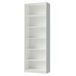 Biblioteca-Blanca-con-6-estantes-71x204x30-cm
