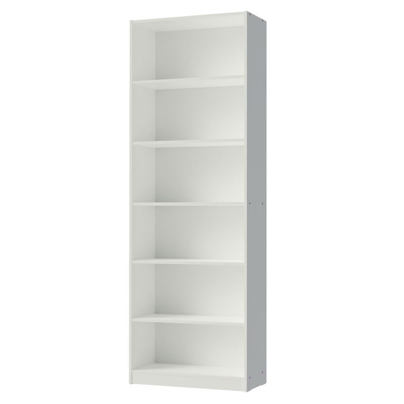 Biblioteca-Blanca-con-6-estantes-71x204x30-cm