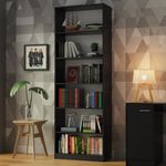 Biblioteca-Negra-con-6-estantes-71x204x30-cm