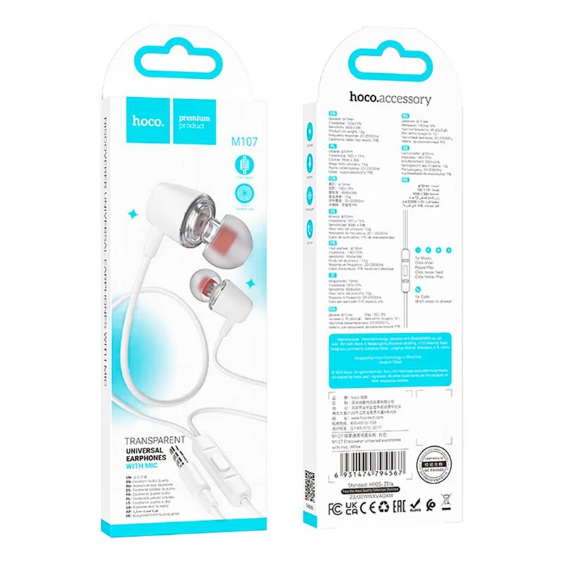 Auriculares-HOCO-M107-Discoverer-con-microfono-3.5-mm-White