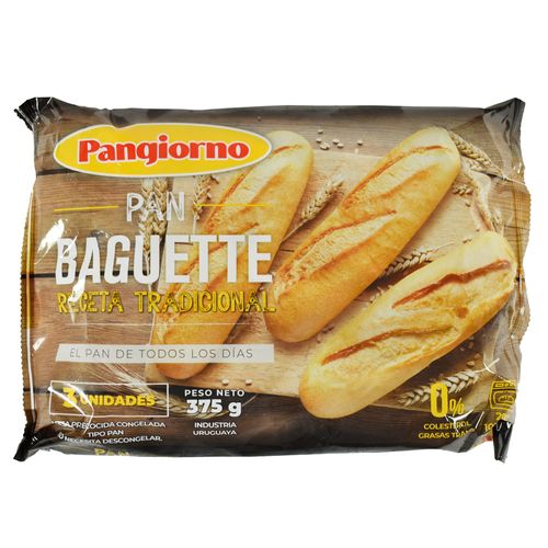 Pan baguette PANGIORNO x 3 unidades 375 g