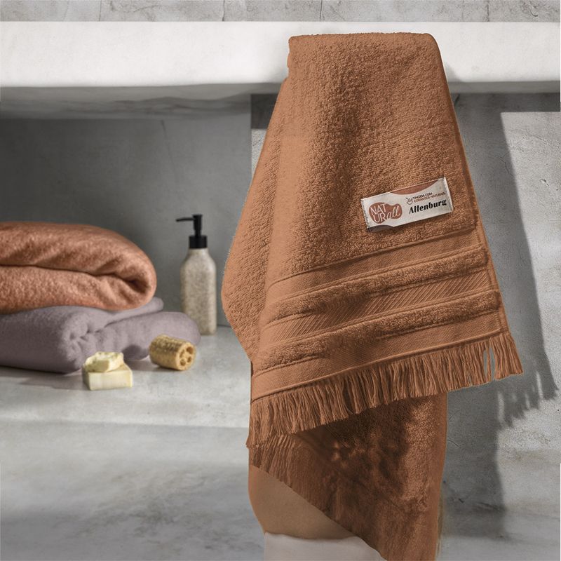 Juego-de-toallas-ALTENBURG-linea-naturall-color-marron-baño-70x140cm-50x80cm