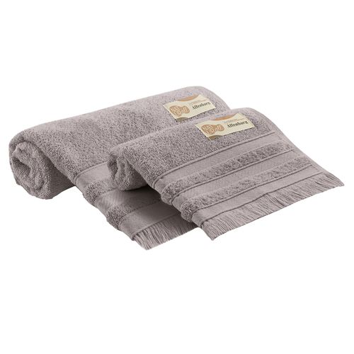 Juego de toallas ALTENBURG linea Naturall color lila  baño 70x140cm 50x80cm