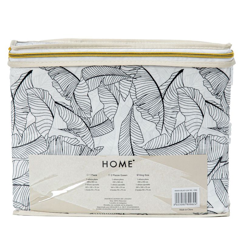 Juego-de-Sabanas-HOME-King-Size-estampado-de-hojas-negras