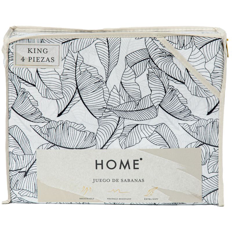 Juego-de-Sabanas-HOME-King-Size-estampado-de-hojas-negras