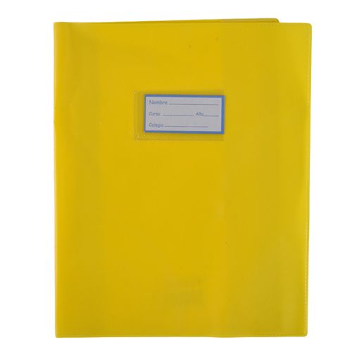 Forro para cuaderno en pvc amarillo