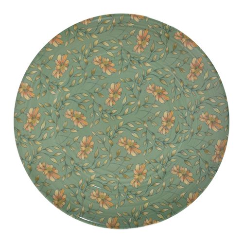 Plato llano melamina 26,7 cm Flores verde essex