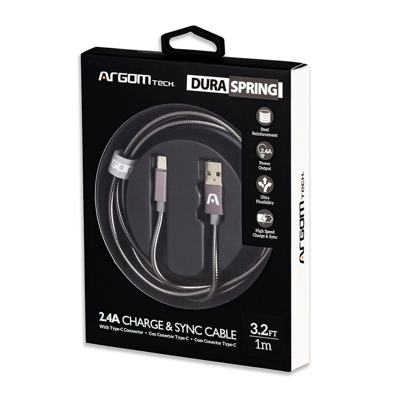 Cable-usb-c-reforzado-ARGOM-Dura-Spring-1M