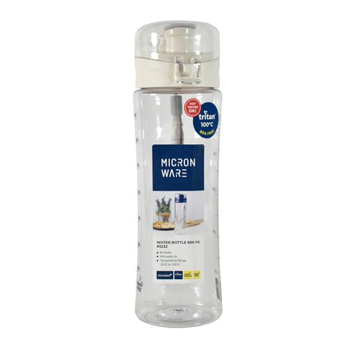 Botella En Tritan 600 ml Super Lock blanca